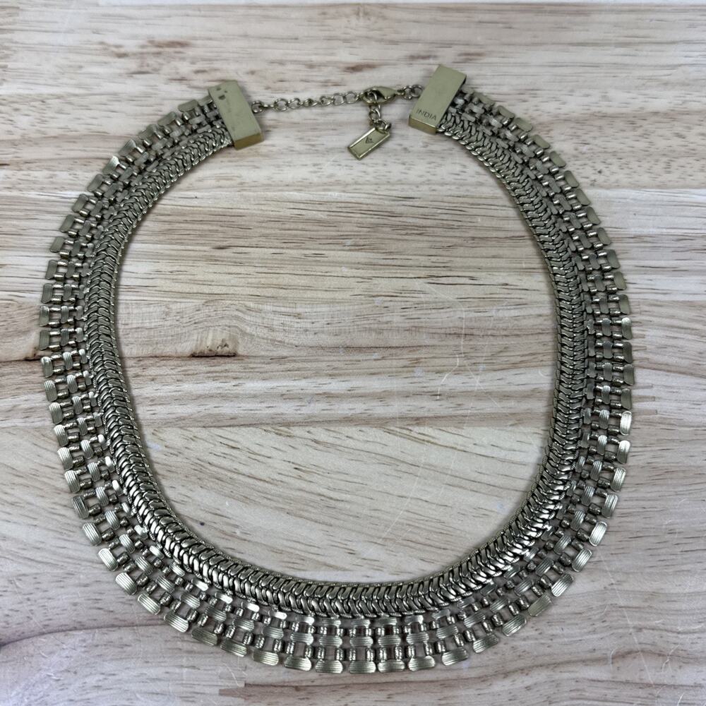 Silpada K&R “Good as Gold” Brass Collar Necklace Wide Statement 19” - Picture 6 of 8